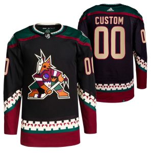 Arizona Coyotes Trikot #00 Benutzerdefinierte Heim Schwarz 2021-22 Primegreen Authentic